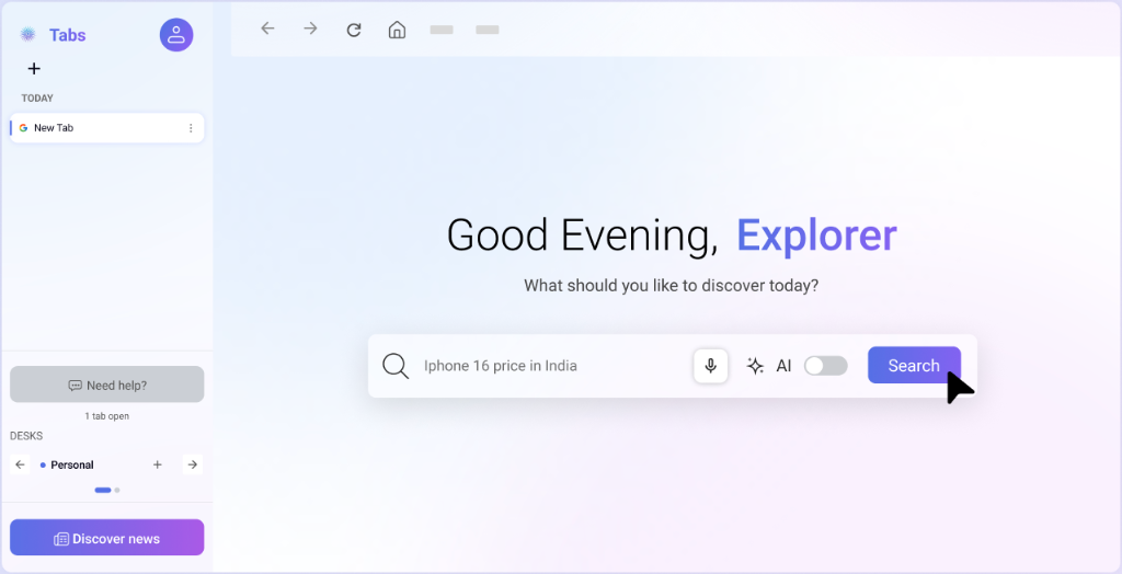 Orbit Browser Interface